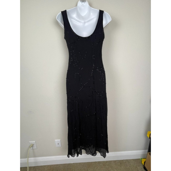 Jones New York Vintage Silk Dress 6 Beaded Y2K Vampy Fairycore Whimsigoth - Picture 12 of 12